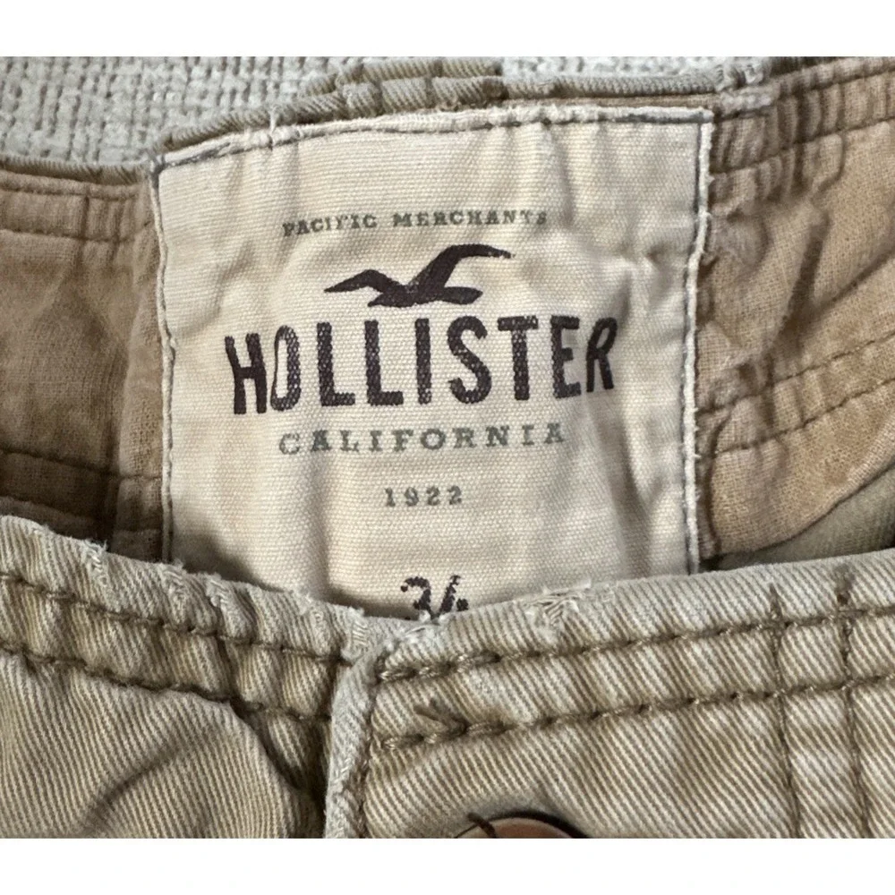 Vintage Y2K Hollister Cargo Shorts Tan Distressed Utlity Baggy Men's Size 34